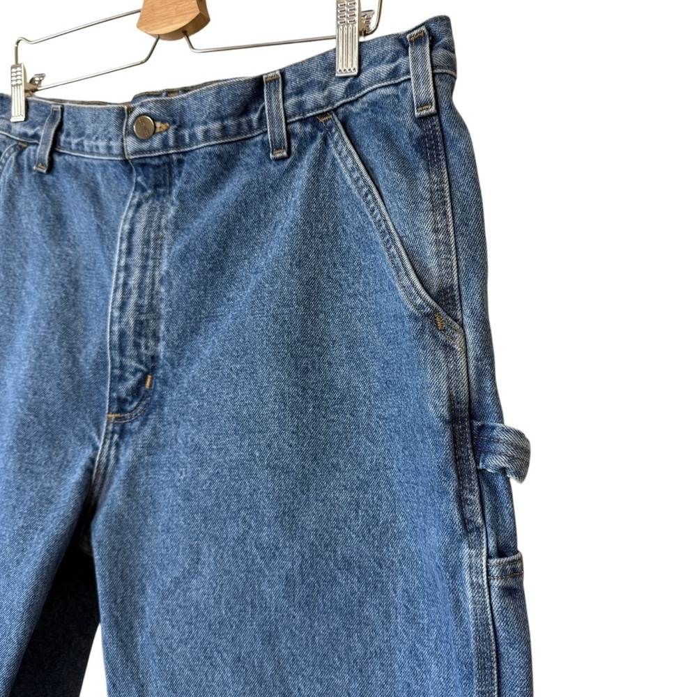 Carhartt Jeans Mens 38 X 32 Blue Denim Cotton Carpenter Double Knee Work Wear - Picture 4 of 10